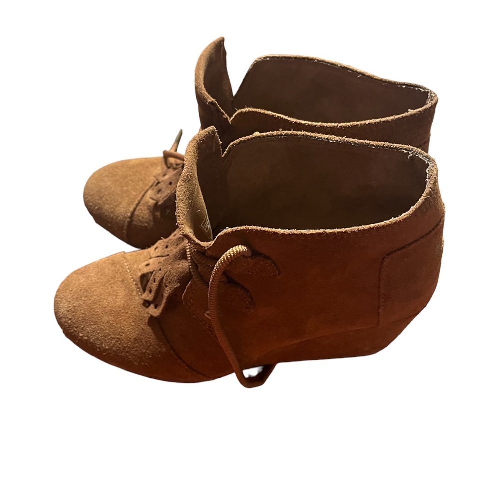 TOMS brand leather wedges. Size 6. Gently worn.